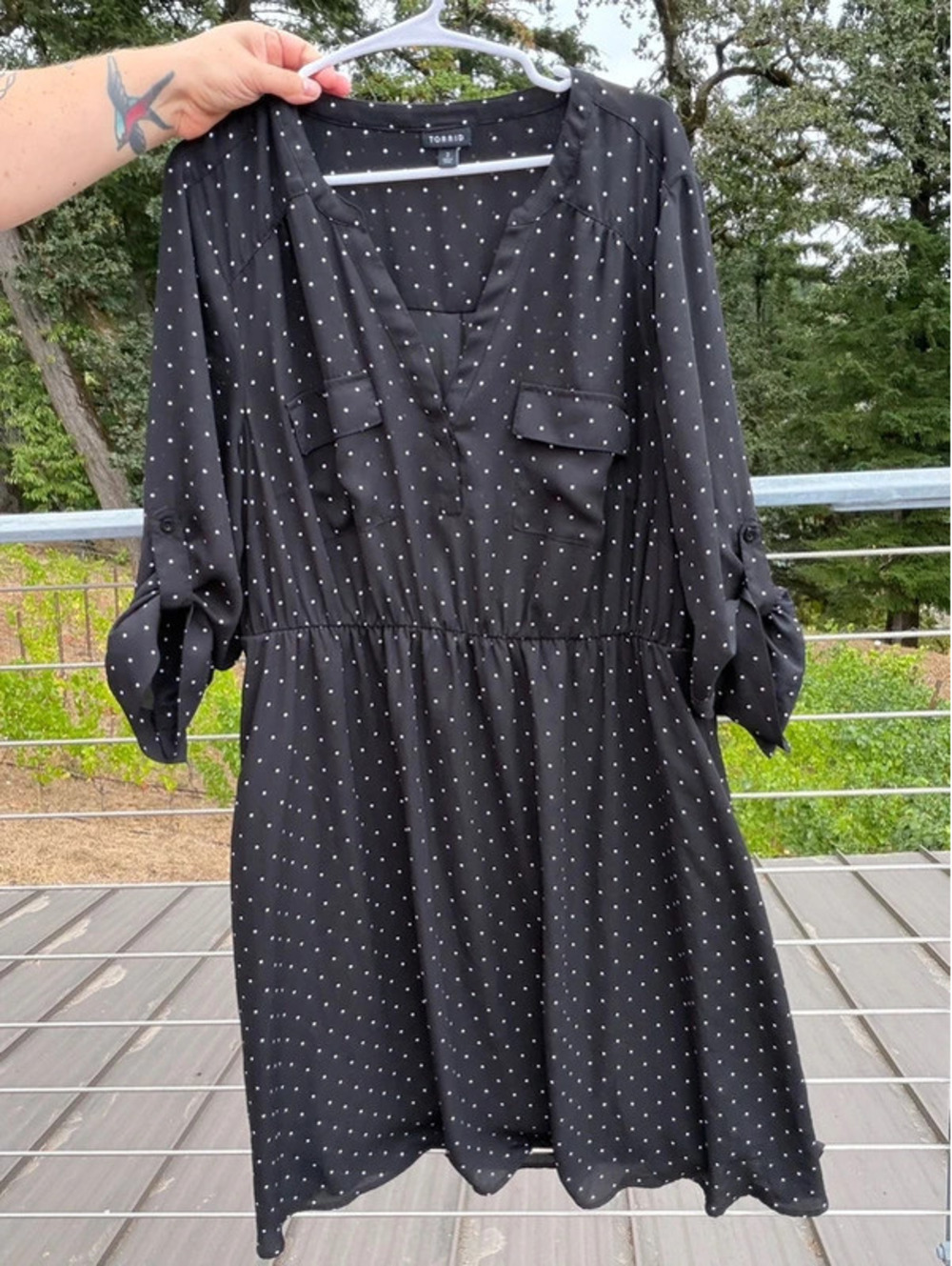 Torrid black white mini polka dot Harper dress size 2
